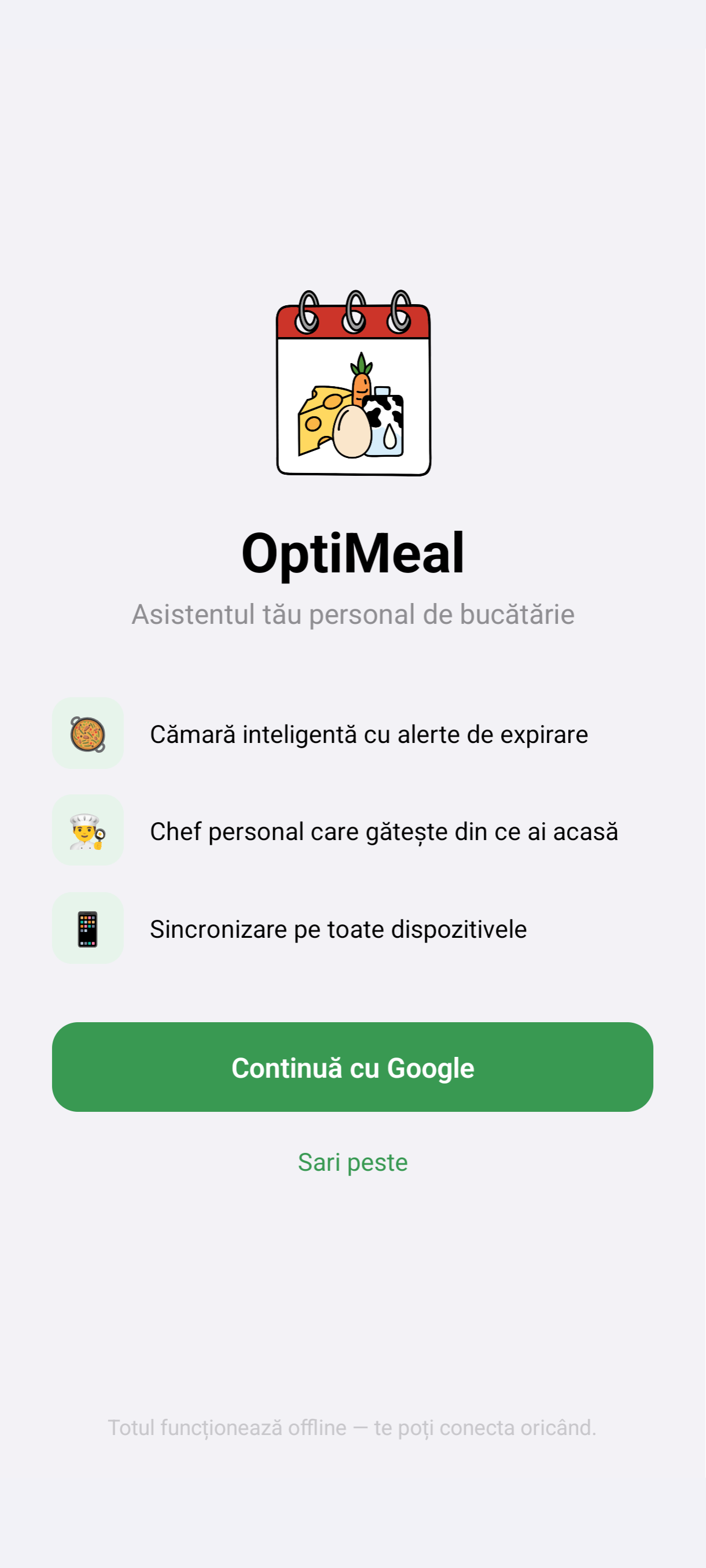 OptiMeal app screenshot